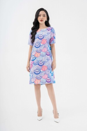 Sixdo Purple Seashell Mini Dress