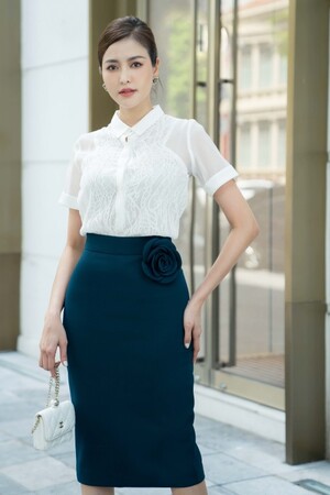 Short Sleeves Lace Top