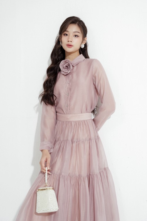 Light Mauve Long Sleeves Shirt (Áo nữ)