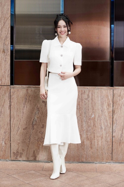 White Midi Woven Skirt