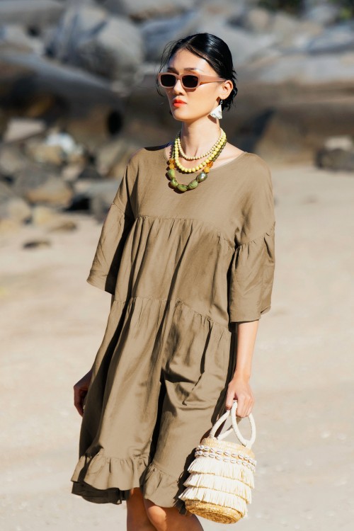Baby doll Mini Linen Dress
