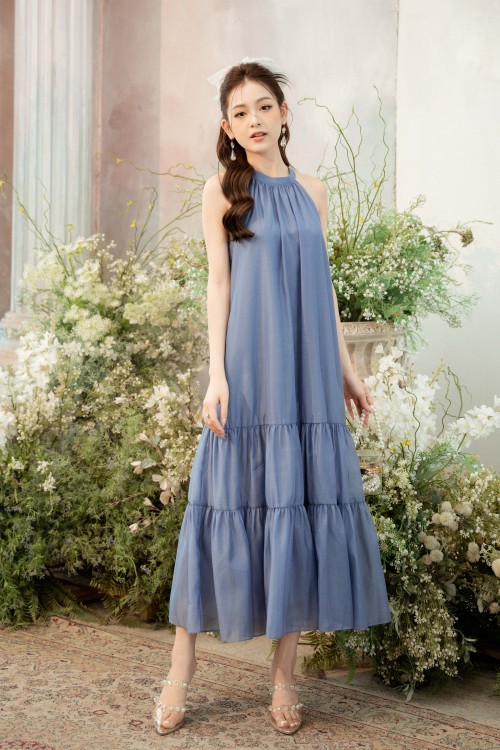 Sixdo Z-Blue - Grey Midi Dress
