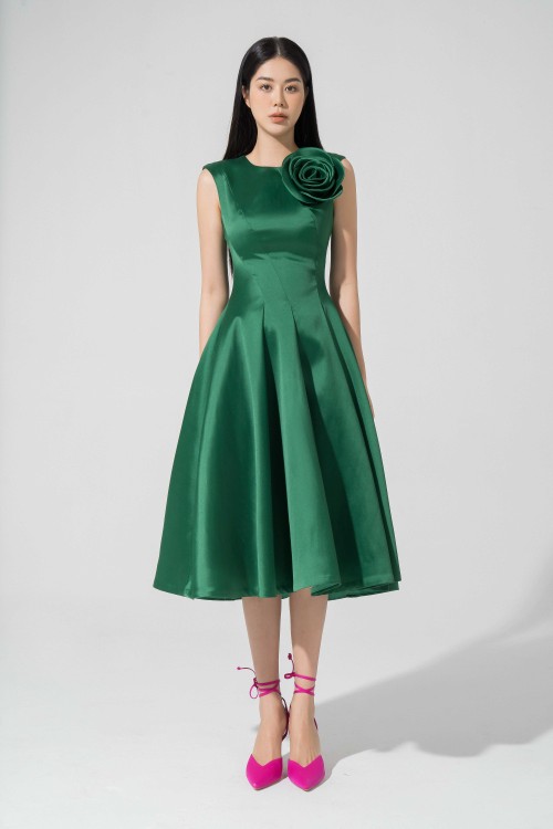 Sixdo Midi Taffeta Dress