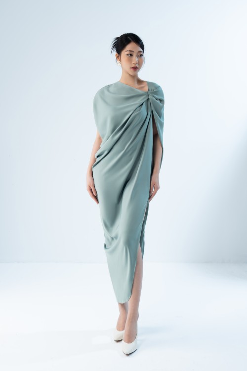 Split-side Midi Silk Dress