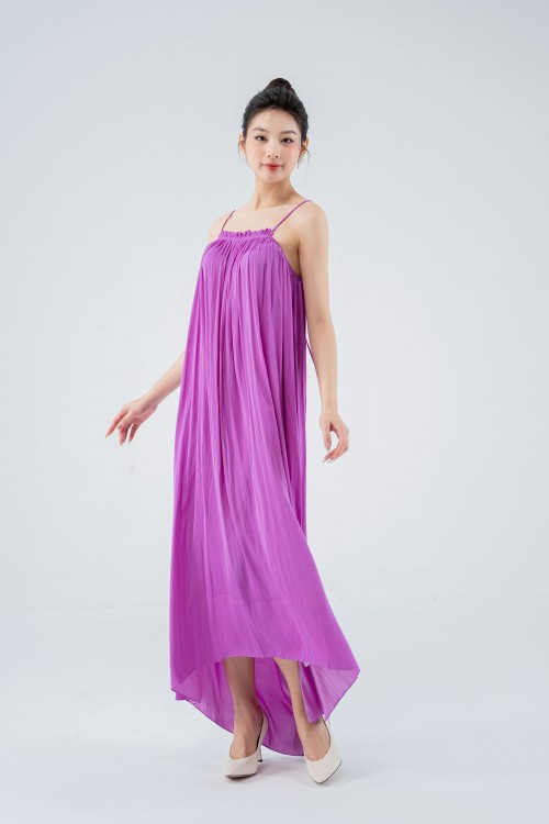 Strappy Midi Silk Dress