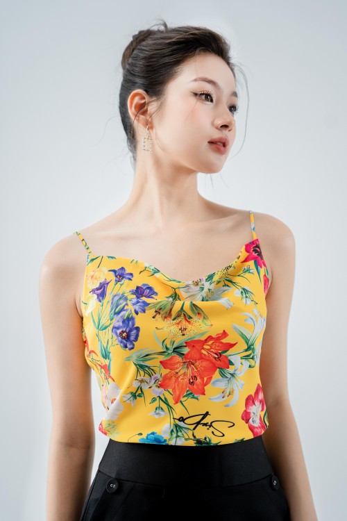Floral Silk Top (áo nữ)