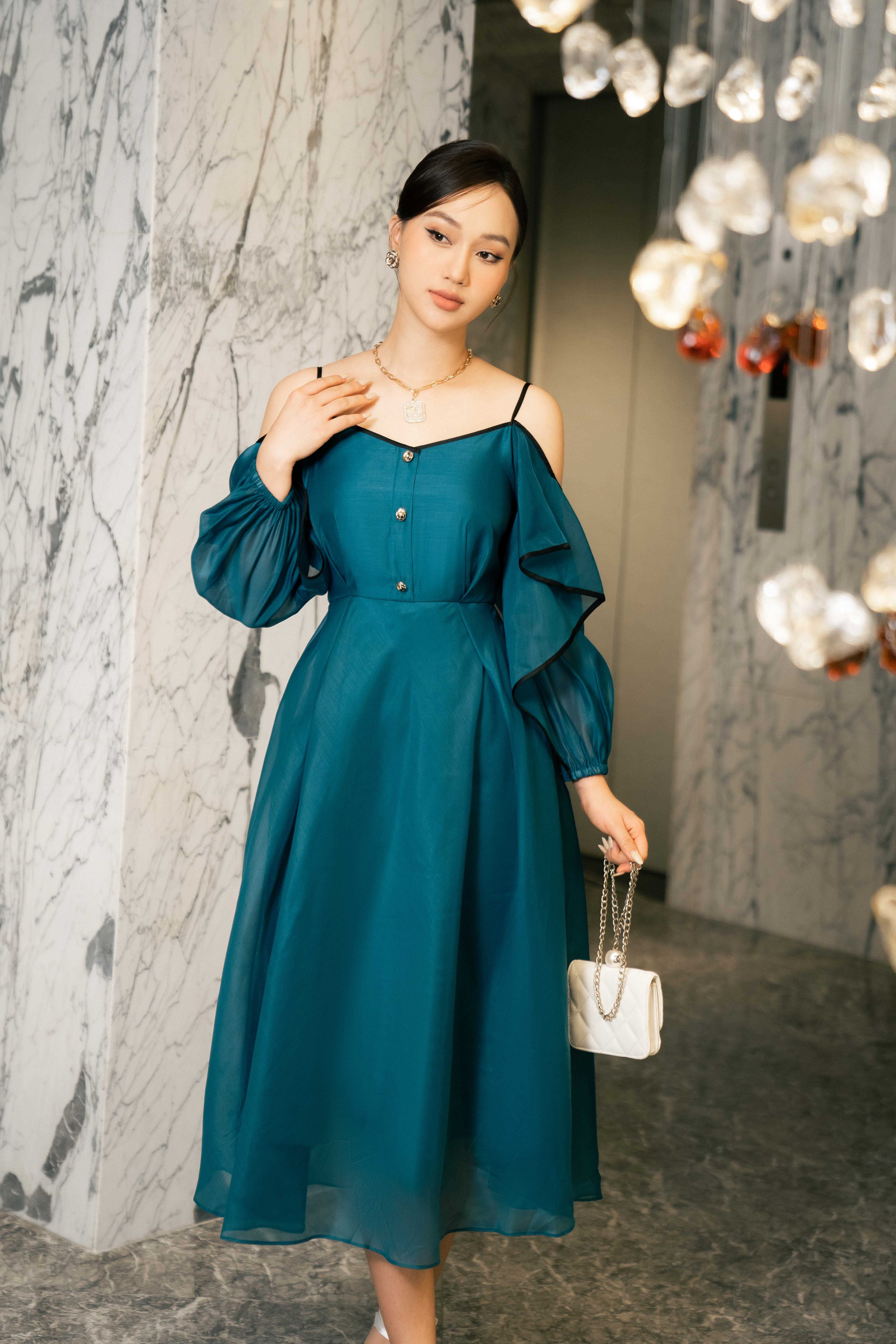 mallard green dress Silk Strap Dress 1930s / Mallard Green Dragon Of Grace