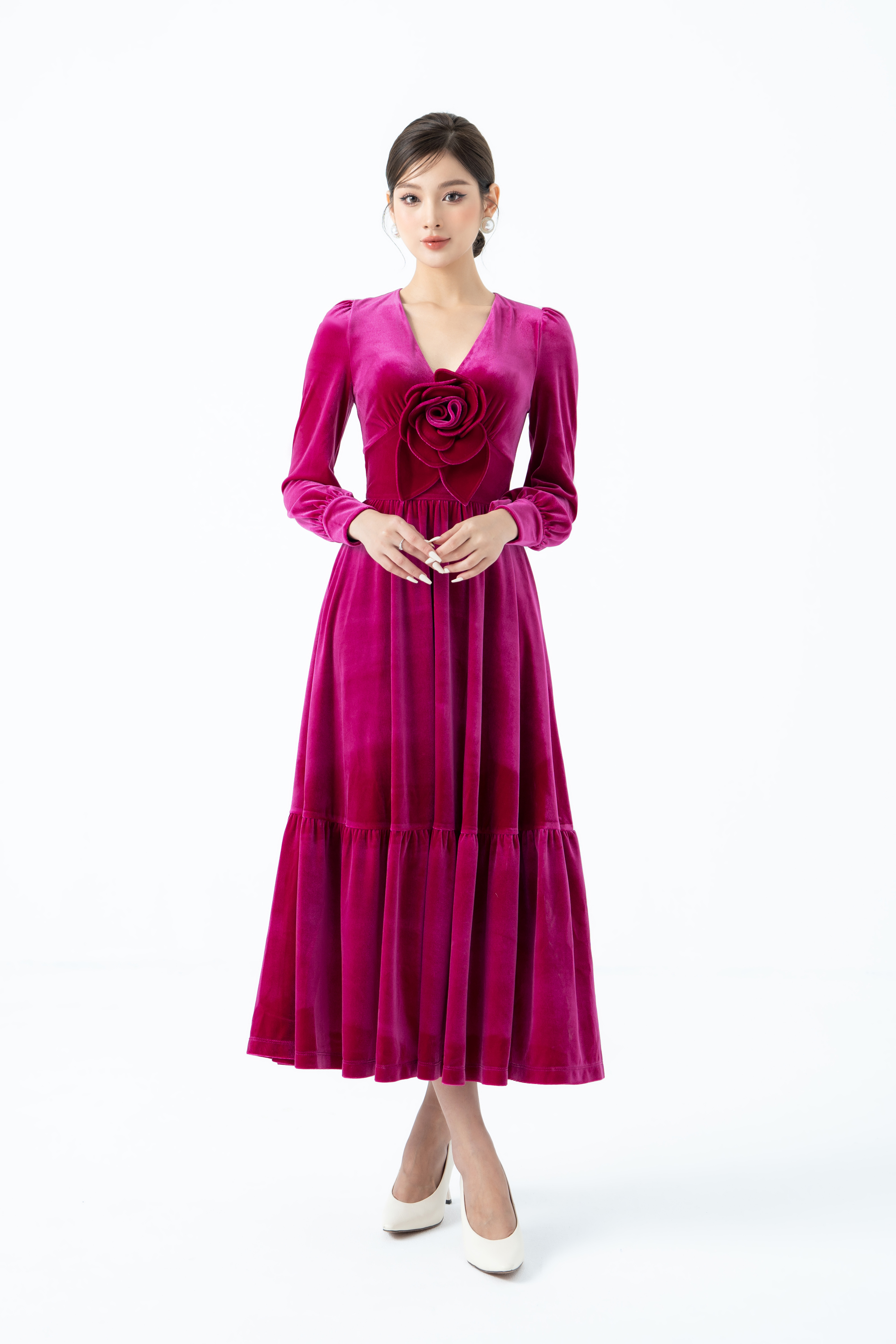 Purple Velvet dress - Fashion Designer