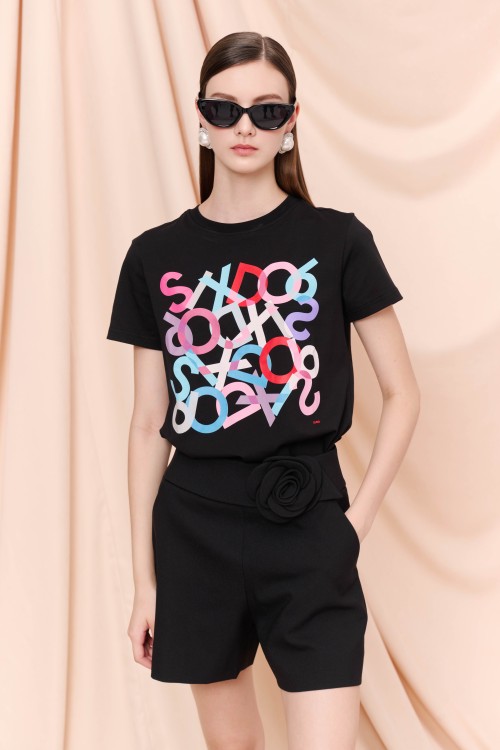 Sixdo Black Sixdo Print Tshirt