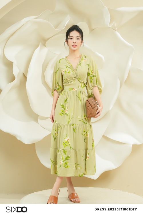 Floral Midi Chiffon Dress 1
