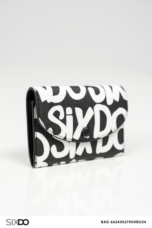 Sixdo Sixdo Pattern Black & White Round Wallet