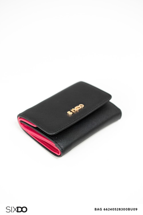 Black & Pink Compact Wallet