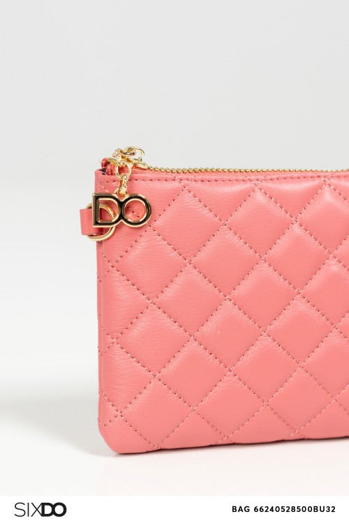 Sixdo Pink Zipper Leather Long Wallet