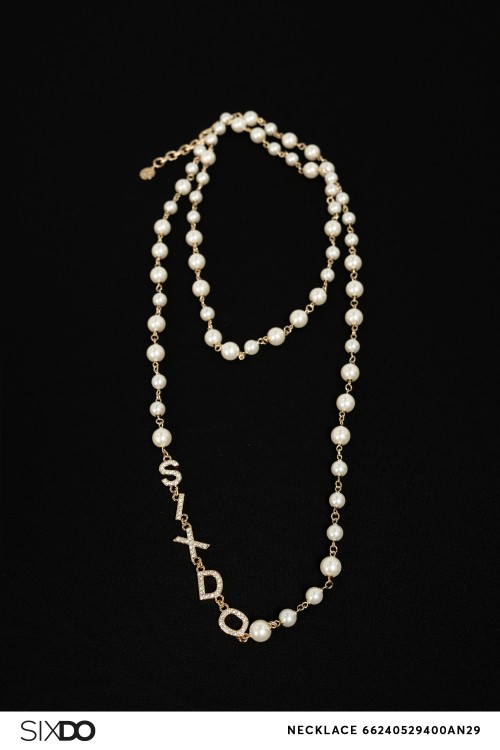 Sixdo Sixdo Long Pearl Chain Necklace