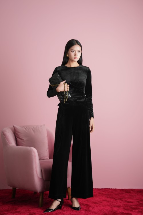 Black Velvet Loose Pants