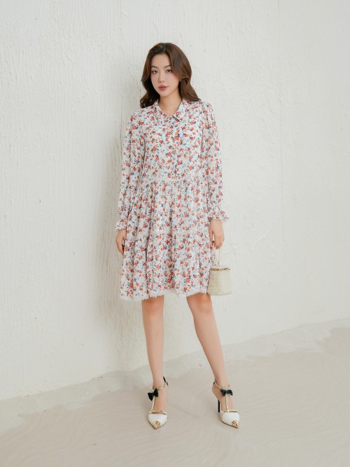 Sixdo Floral Midi Woven Dress