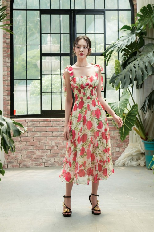 Z-Cream Carnation Midi Dress