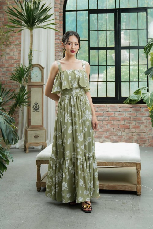 Floral Maxi Chiffon Dress 1