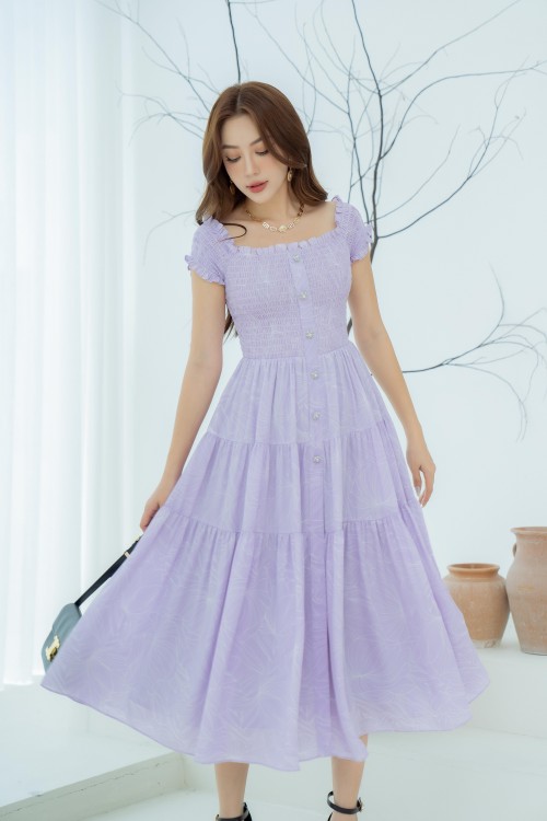 Floral Midi Chiffon Dress
