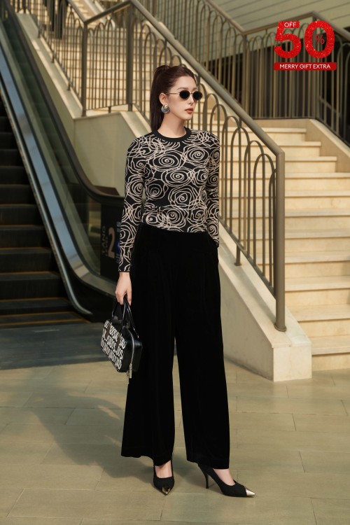 Black Velvet Loose Pants