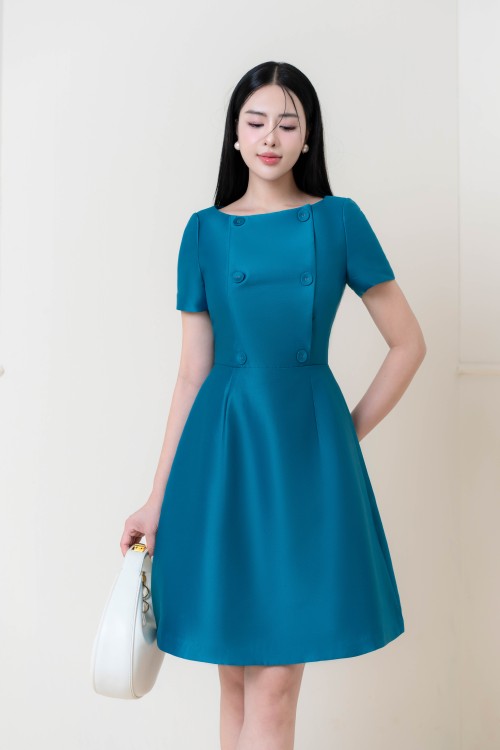 Mallard Green Mini Taffeta Dress