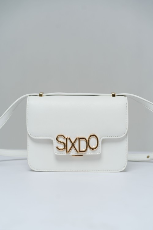White Sixdo-Lock Shoulder Bag