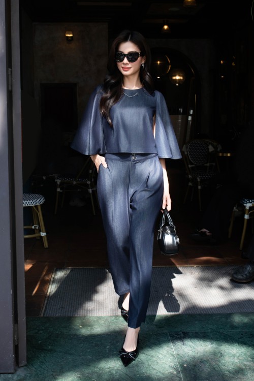 Dark Navy Denim Blouse