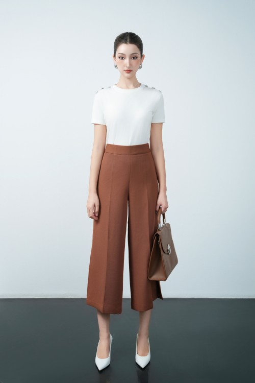 Dark Ochre Woven Loose Pants