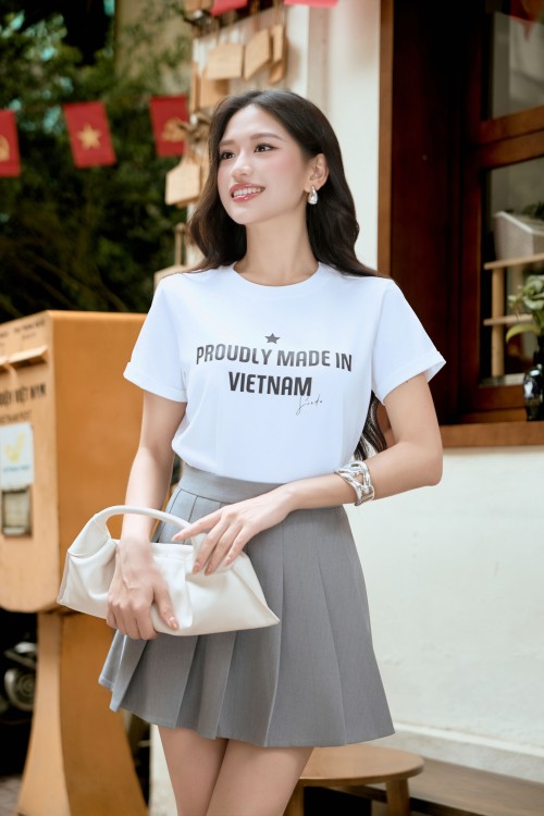 Sixdo White Proundly Vietnam Cotton Tshirt