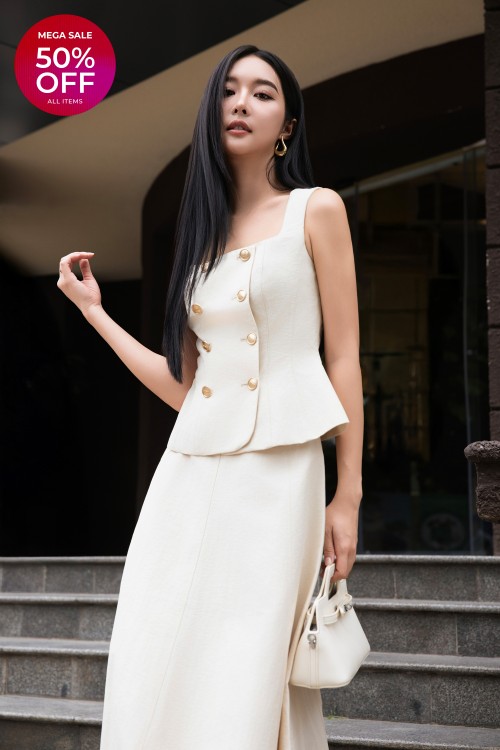 Dark Cream Raw Waistcoat