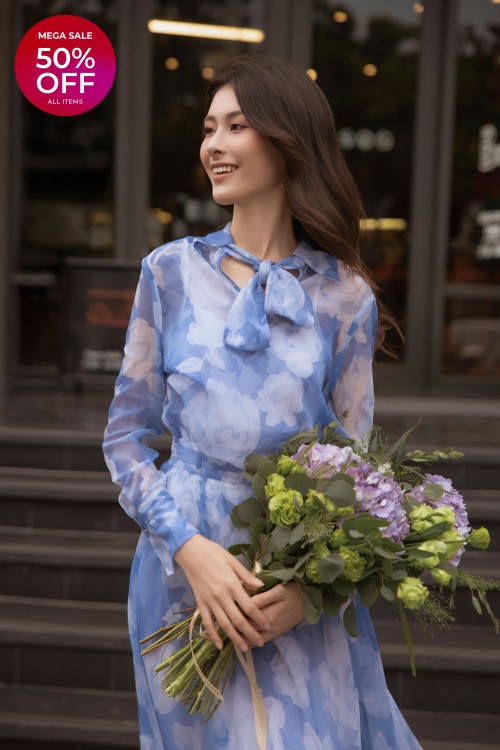 Blue Voile Blouse