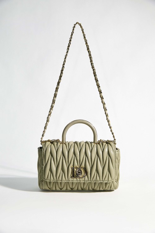 Top Handle Flap Leather Bag