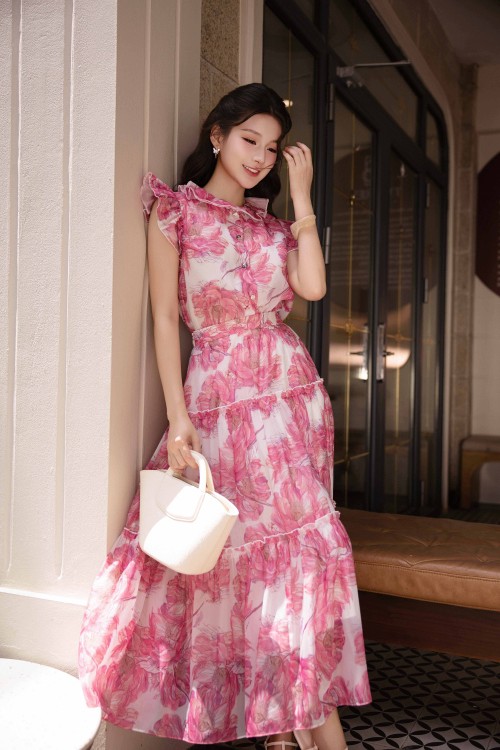 Pink Peony Organza Blouse