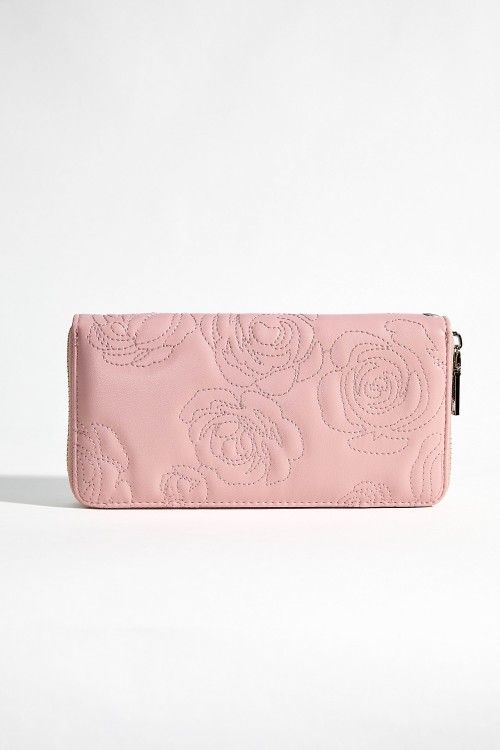 Rose Embossed Leather Rectangle Bag