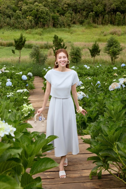 Light Blue Tuytsi Flared Skirt