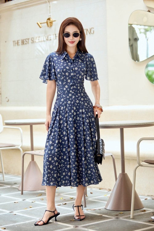Chiffon Flared Dress 06