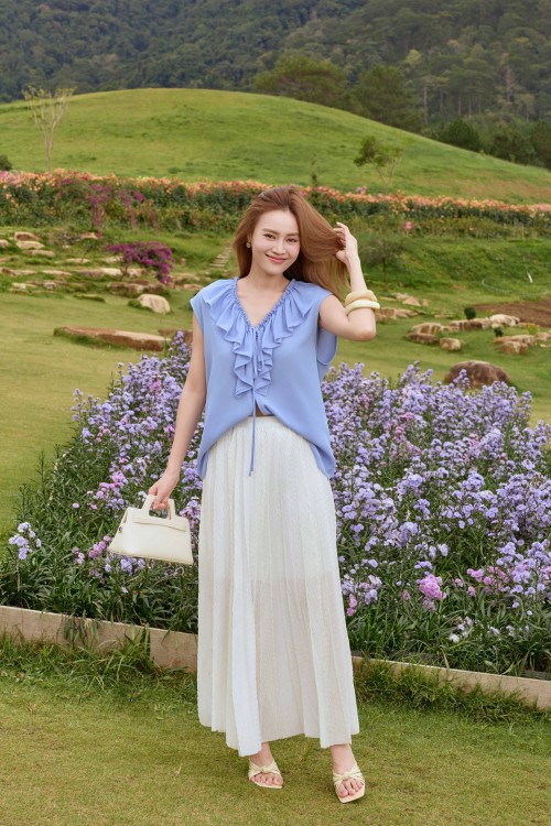 Light Blue Chiffon Blouse