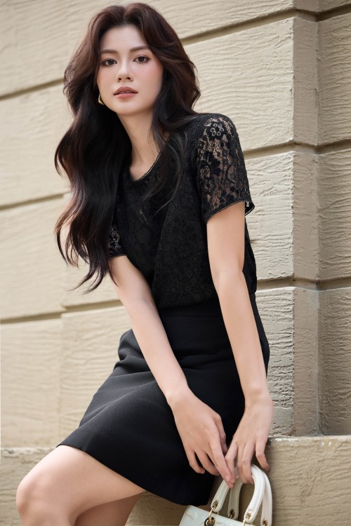 Black Lace Blouse