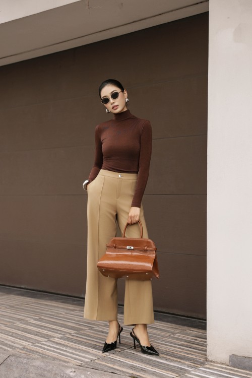 Brown Woven Loose Pants