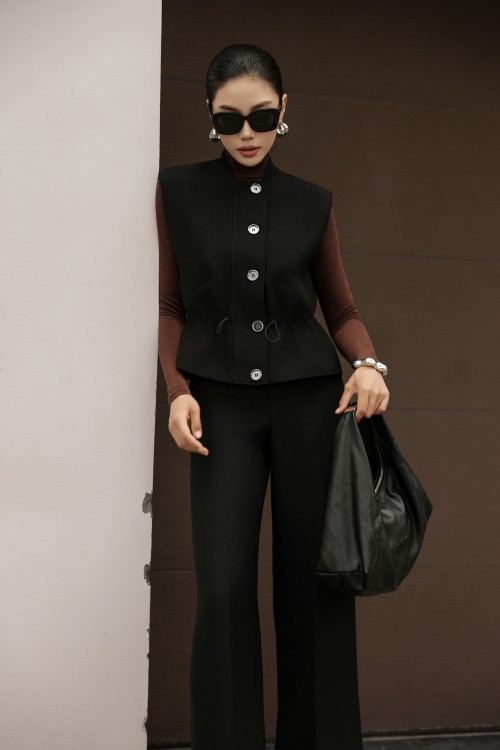 Black Woven Waistcoat