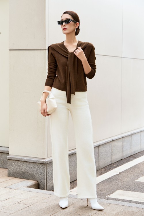 White Denim Loose Pants