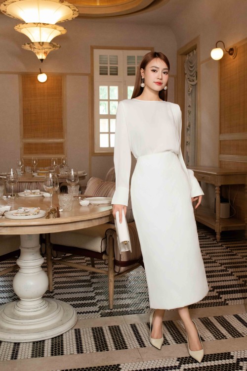 White Khaki Loose Skirt