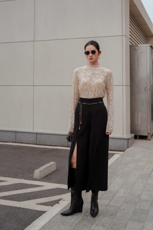 Black Woven Culottes