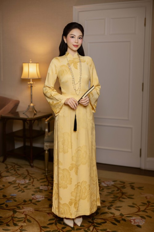 Light Yellow Silk Ao Dai