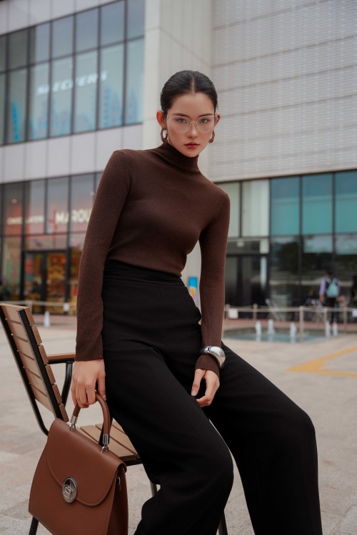 Long Sleeves Wool Blouse