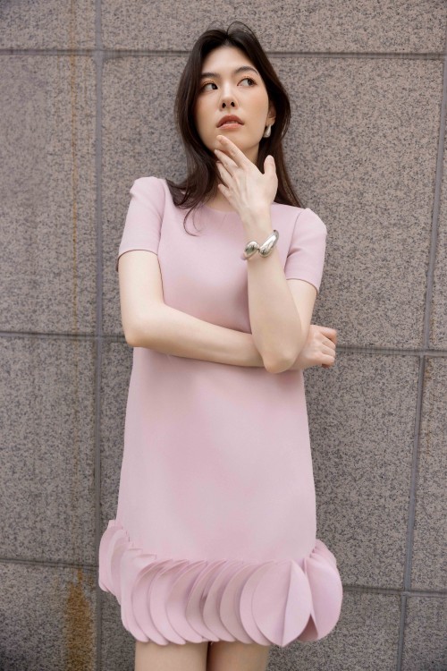 Sixdo Pink Woven Loose Dress