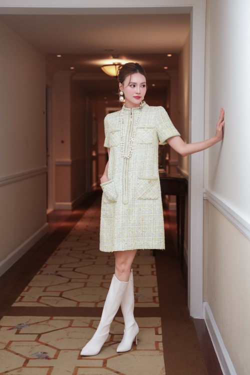 Sixdo Tweed Loose Dress