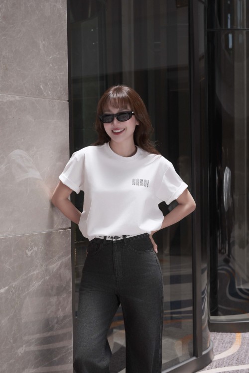 Sixdo White Hanoi City Cotton Tshirt