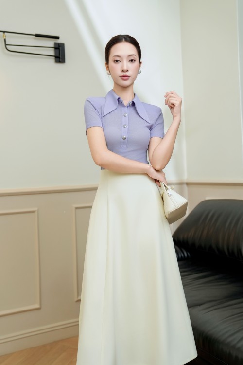 Sixdo Purple Knit Blouse