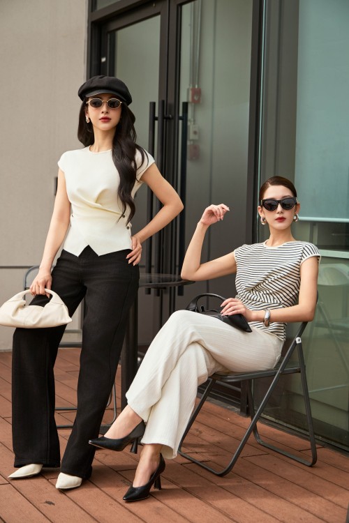 Sixdo Black Denim Loose Pants